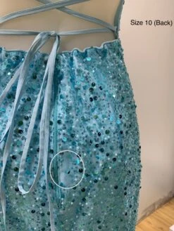 Paige Sequin Gown - Aqua Blue [SAMPLE] -Curvy Charm Store IMG 5082