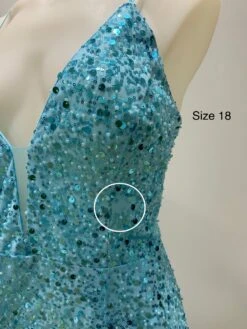 Paige Sequin Gown - Aqua Blue [SAMPLE] -Curvy Charm Store IMG 5085