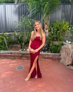 Amanda Corset Beaded Mesh Gown - Red -Curvy Charm Store IMG 9231