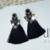 Indiana Tassel Earrings - Black -Curvy Charm Store Indiana Tassel Earrings Black 1