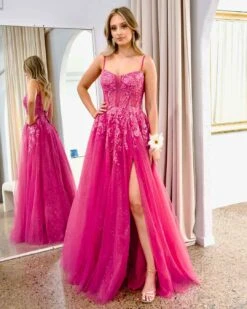 Iris Corset Sequin Tulle Gown - Fuchsia -Curvy Charm Store Iris Corset Seqin Tulle Gown Front Fuchsia 8a7cd1e0 a4c3 4482 967b fd099fa09436