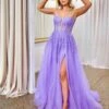 Iris Corset Sequin Tulle Gown - Lilac 2 Iris Corset Sequin Tulle Gown - Lilac -Curvy Charm Store Iris Corset Sequin Tulle Gown Front Lilac