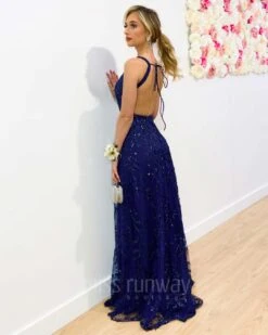 Isabella Beaded Gown - Navy -Curvy Charm Store Isabella Beaded Gown Navy 2