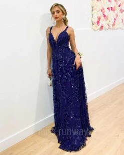 Isabella Beaded Gown - Navy -Curvy Charm Store Isabella Beaded Gown Navy 3