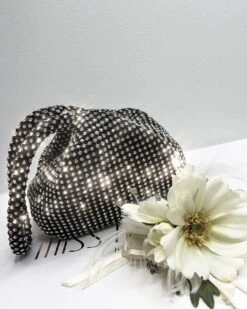 Jada Diamante Wristlet Bag - Black