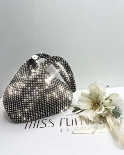 Jada Diamante Wristlet Bag - Black -Curvy Charm Store Jada Diamante Wristlet Bag Black 2