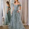 Jenny Embroidered Sequin Tulle Gown - Jade 1 Jenny Embroidered Sequin Tulle Gown - Jade -Curvy Charm Store Jemima Embroided Tulle Gown Front 1