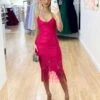 Khaleesi Lace Midi Dress - Hot Pink 1 Khaleesi Lace Midi Dress - Hot Pink -Curvy Charm Store Khaleesi Lace Midi Dress Hot Pink 2
