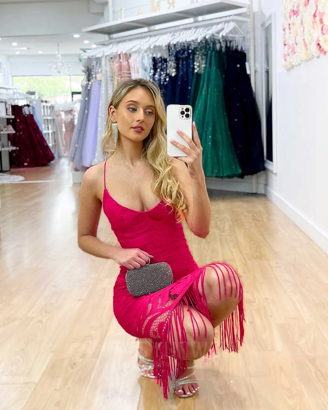 Khaleesi Lace Midi Dress - Hot Pink 7 Khaleesi Lace Midi Dress - Hot Pink - Image 5