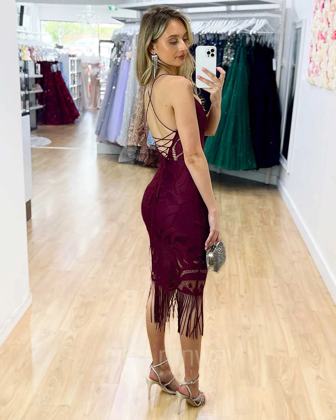 Khaleesi Lace Midi Dress - Mulberry 4 Khaleesi Lace Midi Dress - Mulberry - Image 2