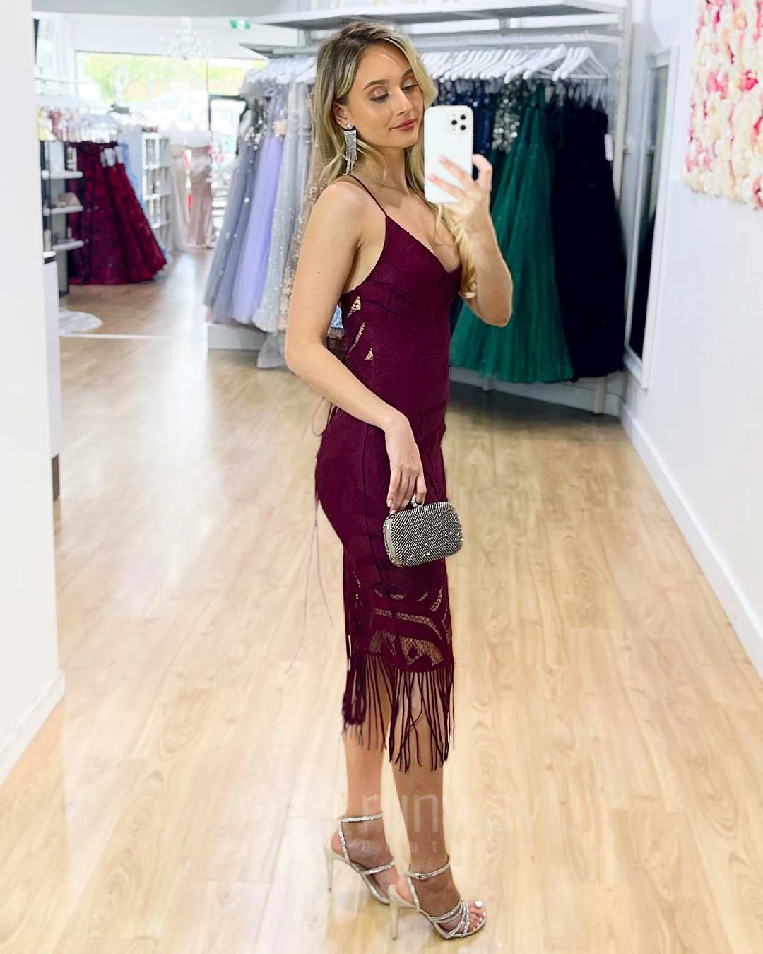 Khaleesi Lace Midi Dress - Mulberry 5 Khaleesi Lace Midi Dress - Mulberry - Image 3