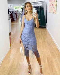 Khaleesi Lace Midi Dress - Periwinkle -Curvy Charm Store Khaleesi Lace Midi Dress Periwinkle 5