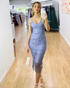 Khaleesi Lace Midi Dress - Periwinkle -Curvy Charm Store Khaleesi Lace Midi Dress Periwinkle 6