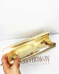 Fifi Evening Clutch - Gold -Curvy Charm Store LNS 0994