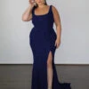 Lana Metallic Jersey Gown - Sapphire 2 Lana Metallic Jersey Gown - Sapphire -Curvy Charm Store Lana Metallic Sapphire