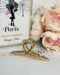 Layla Hair Claw Clip - Gold Metal -Curvy Charm Store Layla Hair Claw Clip Gold Metal 3