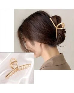 Layla Hair Claw Clip - Gold Metal -Curvy Charm Store Layla Hair Claw Clip Model Gold