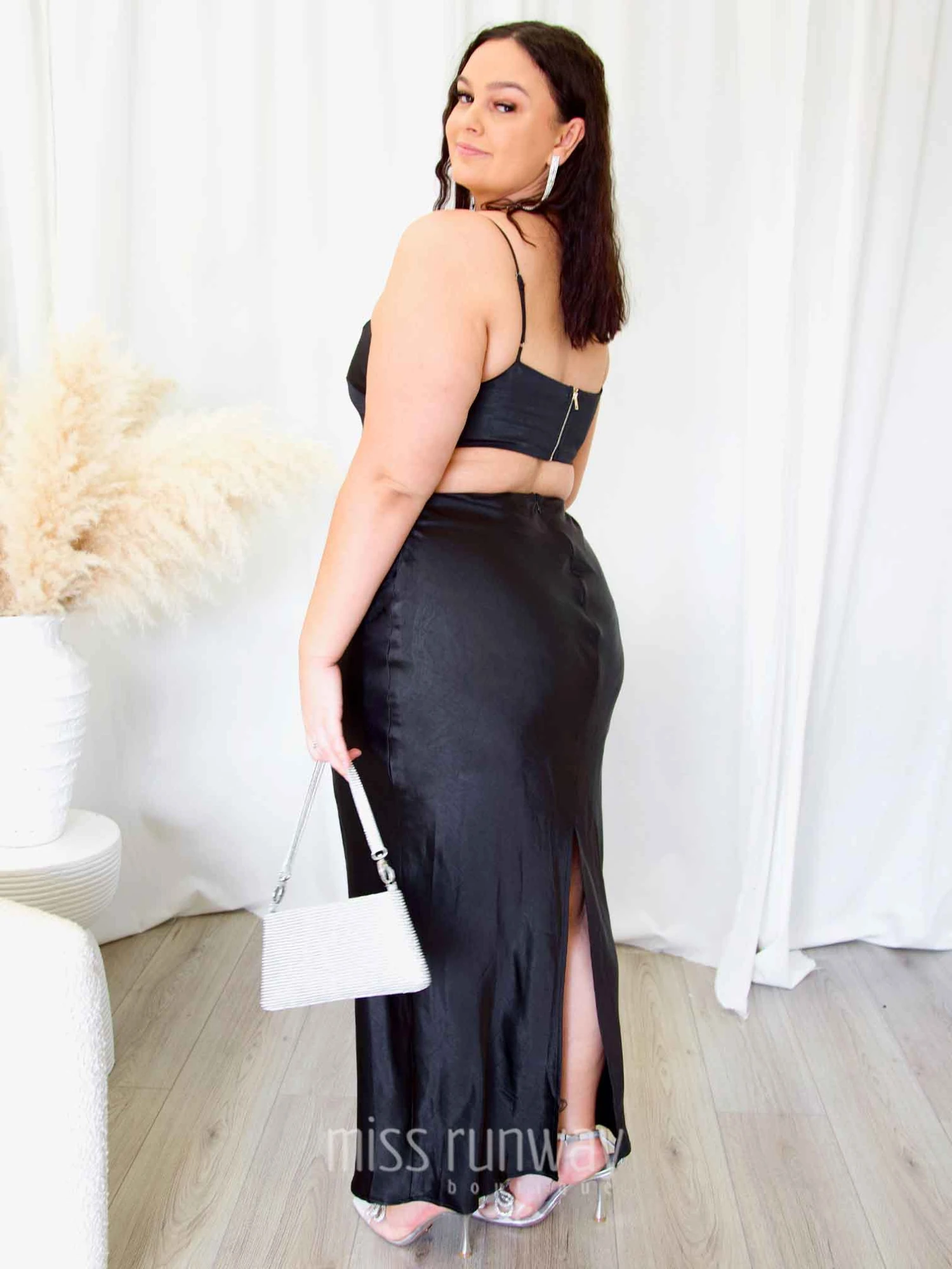 Lexi Satin Maxi Skirt - Black 6 Lexi Satin Maxi Skirt - Black - Image 4