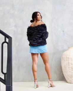 Mischa Glitter Mini Dress - Light Blue -Curvy Charm Store Luvalot 2024 Mischa Mini Dress Back 2 Blue