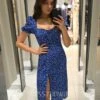Maddie Floral Midi Dress - Blue -Curvy Charm Store Maddy Floral Midi Dress Front Close Blue f30e5963 8815 43da b7fe 7eed7bd36482