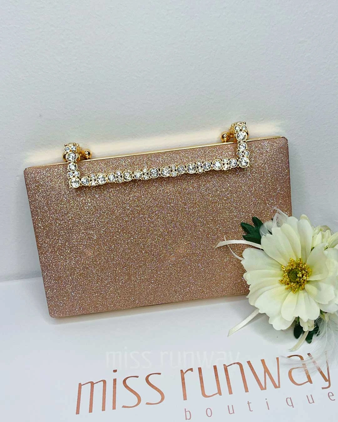 Mandy Glitter Clutch - Rose Gold 3 Mandy Glitter Clutch - Rose Gold