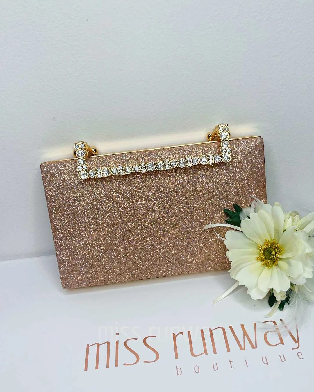 Mandy Glitter Clutch - Rose Gold 4 Mandy Glitter Clutch - Rose Gold - Image 2