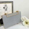 Mandy Glitter Clutch - Silver -Curvy Charm Store Mandy Glitter Clutch Silver Front1