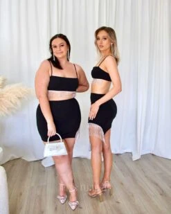 Margot Top - Black -Curvy Charm Store Margot Top Both standing Black