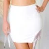 Margot Mini Skirt - White 1 Margot Mini Skirt - White -Curvy Charm Store Margot mini skirt closeup front white