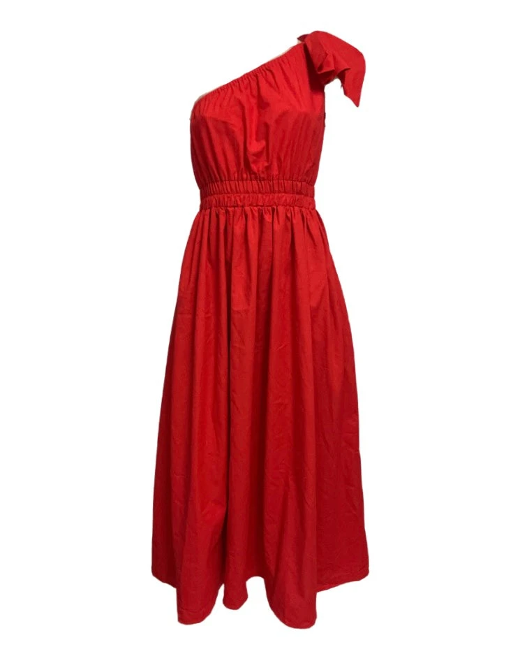 Angelina One Shoulder Maxi Dress - Red 10 Angelina One Shoulder Maxi Dress - Red - Image 8