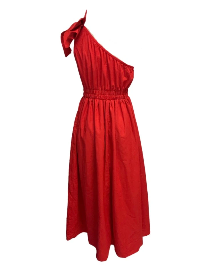 Angelina One Shoulder Maxi Dress - Red 11 Angelina One Shoulder Maxi Dress - Red - Image 9