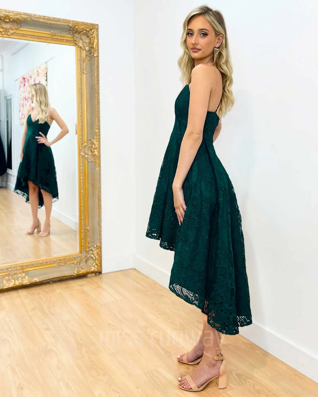 Marilyn Lace Dress - Emerald Green 7 Marilyn Lace Dress - Emerald Green - Image 5