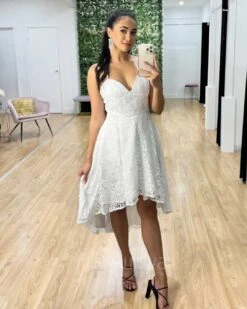 Marilyn Lace Dress - White -Curvy Charm Store Marilyn Lace Dress White 5