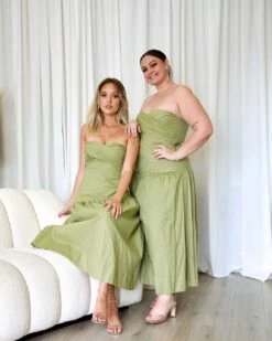 Martha Maxi Dress - Pistachio -Curvy Charm Store Martha Maxi Dress Sitting Paige Kiara 1 Pistachio