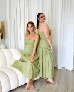 Martha Maxi Dress - Pistachio -Curvy Charm Store Martha Maxi Dress Sitting Paige Kiara 2 Pistachio