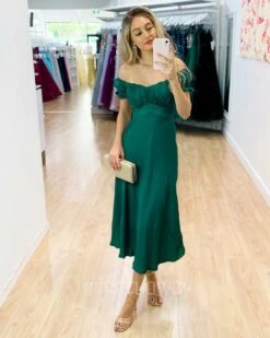 Masie Midi Dress - Forest Green -Curvy Charm Store Masie Midi Dress FOREST GREEN 2