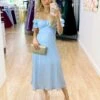 Masie Midi Dress - Light Blue 1 Masie Midi Dress - Light Blue -Curvy Charm Store Masie Midi Dress Light Blue 1