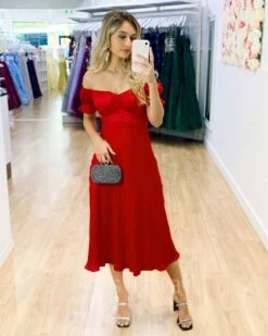 Masie Midi Dress - Red 15 Masie Midi Dress - Red -Curvy Charm Store Masie Midi Dress Red 7