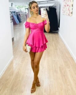 Masie Playsuit - Hot Pink -Curvy Charm Store Masie Playsuit P4