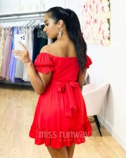 Masie Mini Dress - Red 8 Masie Mini Dress - Red -Curvy Charm Store Masie mini dress red back