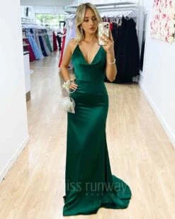 Maurie Satin Gown - Green