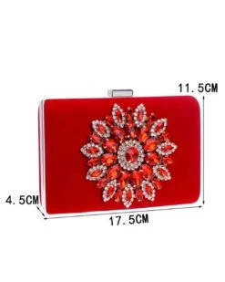 Maya Jewel Clutch - Gold -Curvy Charm Store Maya ewel Clutch Measurements Red