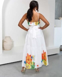 Medina Top - White Floral 13 Medina Top - White Floral -Curvy Charm Store Medina Top and Skirt Back White Floral