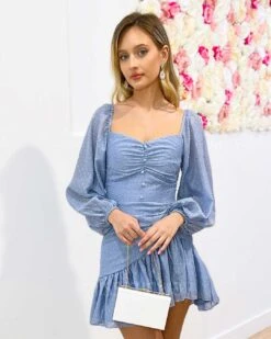 Merella Dress - Baby Blue -Curvy Charm Store Merella Dress Baby Blue 5