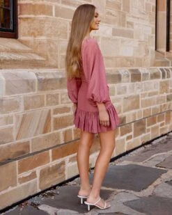 Merella Dress - Mauve -Curvy Charm Store Merella Dress Side Mauve