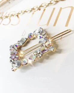 Mia Rhinestone Hair Clip - Square -Curvy Charm Store Mia Rhinestone Earrings Close Square