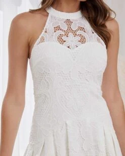Millie Lace Dress - White -Curvy Charm Store Millie Dress Front Close White