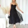 Carrie Glitter Midi Dress - Black -Curvy Charm Store N3A5299