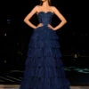 Celeste Layered Strapless Ball Gown - Navy -Curvy Charm Store NC1045NAVY 2 1 scaled 1