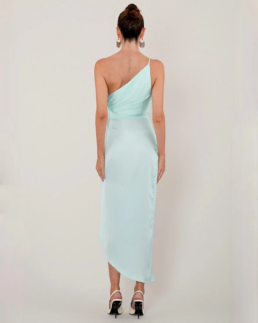 Nadia Satin Midi Dress - Mint 4 Nadia Satin Midi Dress - Mint - Image 2